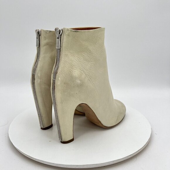 Officine Creative Women Size EU 39 Us 9 Cream Tan Suede Back Zip Ankle Boot - Picture 5 of 16